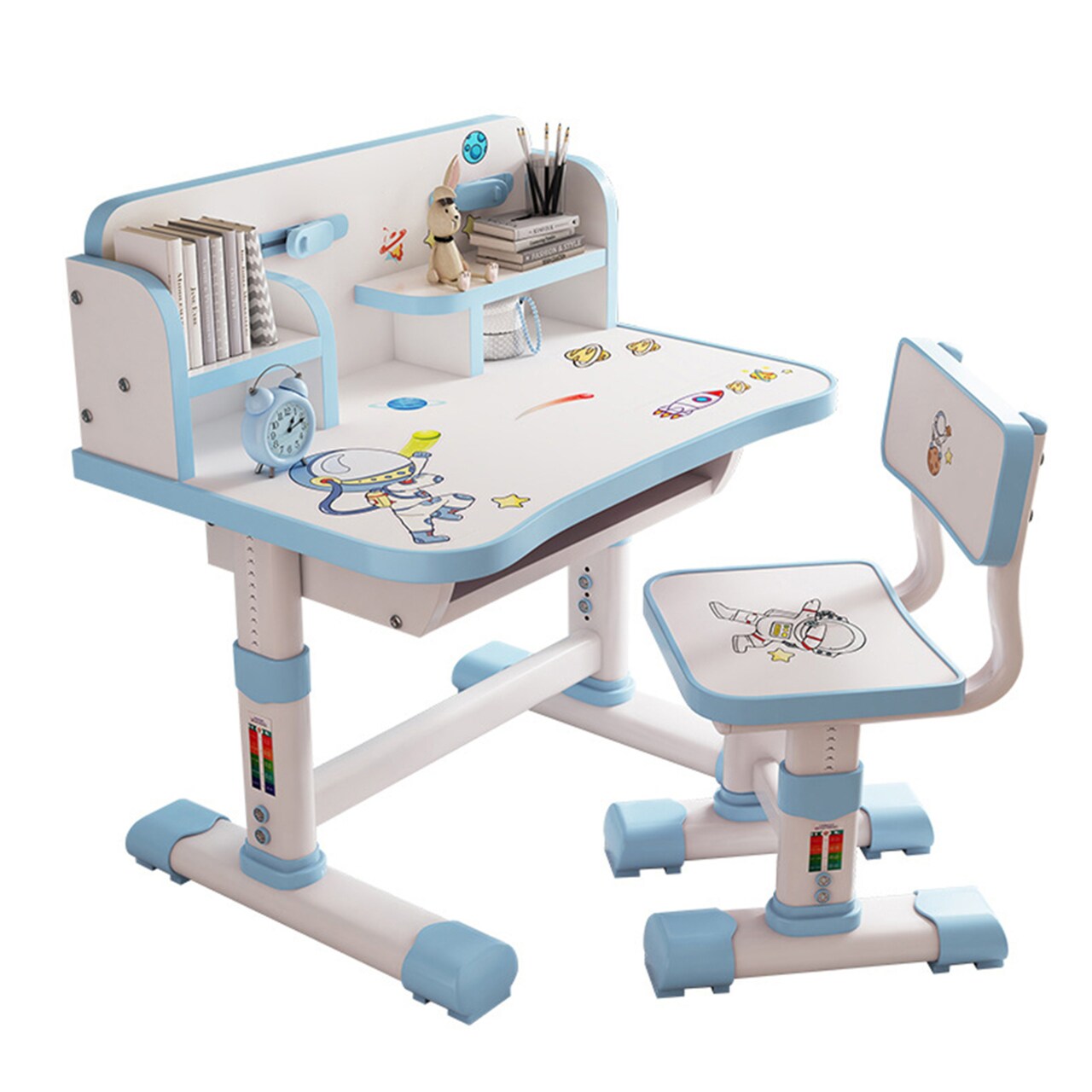 Kids Functional Desk And Chair Set Height Adjustable Children School Study Table Chair Set Ergonomic Desk Chair With